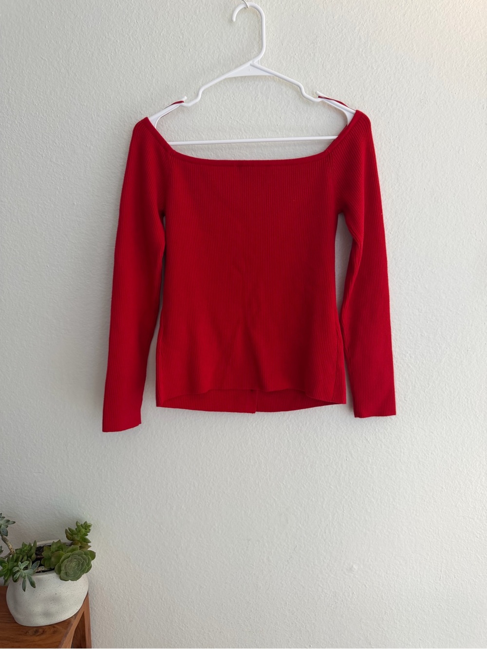 NWT ❤️ A&F Off-Shoulder Button-Front Ribbed Top | Size Large - Picture 6 of 6